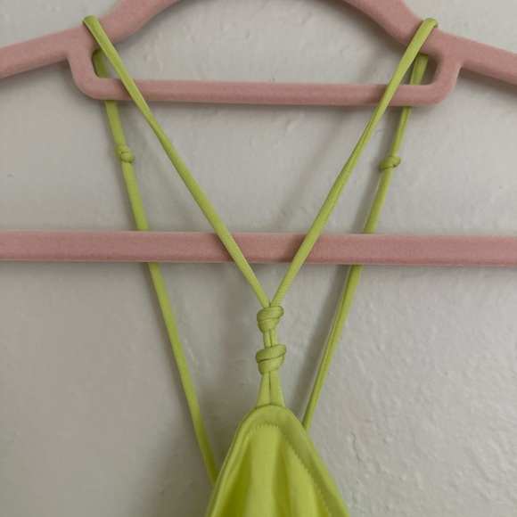 Frame Knotted Jersey bodysuit, lime green, size medium - Picture 7 of 10